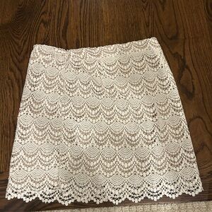 Forever 21 Cream Lace Mini Skirt